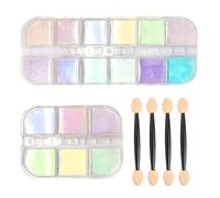 Lot de 2 Paillettes pour Nail Art avec 4 Stylos à Ongles, Poudre à Ongles et Décoration à Faire Soi-même