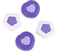 Lot De 2 Paires/4 Capuchons En Silicone Pour Joystick Kawaii Compatibles Avec Nintendo Switch/Oled/Switch Lite - Version Crème Et Foncée