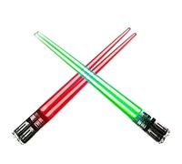 Lot de 2 Paires de Baguettes Lumineuses Sabre Laser, Rouge et Vert
