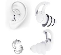 Lot de 2 paires de bouchons d'oreilles pour dormir, pour réduire le bruit, réutilisables et lavables, en silicone, bouchons d'oreilles pour la natation, les voyages, les concerts, le sport