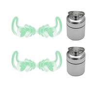 Lot de 2 paires de bouchons d'oreilles pour le sommeil, bouteille en aluminium avec 2 bouchons d'oreille, bouchons d'oreilles étanches et insonorisés, bouchons d'oreille pour réduire le bruit du