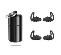 Lot de 2 paires de bouchons d'oreilles pour moto, réutilisables, avec récipient en aluminium, pour festival, avion, travail, musique, moto, musiciens, gris