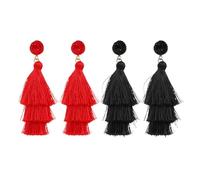 Lot de 2 paires de boucles d'oreilles à pompons, élégantes et simples pour femmes, boucles d'oreilles à glands, boucles d'oreilles glamour pour femmes, accessoires de robe de bal, convient pour les