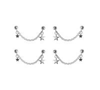 Lot de 2 paires de boucles d'oreilles en forme d'étoile à 5 branches - Boucles d'oreilles pour femme - Boucles d'oreilles en forme d'étoile - Bijoux pour femme, 3,6 * 0,9 cm, Cuivre