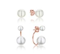 Lot de 2 paires de boucles d'oreilles femme Isabella Ford Agata Pearl Rose TU