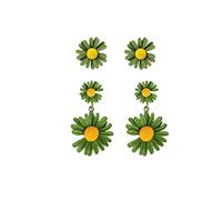 Lot de 2 paires de boucles d'oreilles marguerites Y2k en acrylique jaune et blanc - Boucles d'oreilles pendantes vintage en forme de marguerite - Pétales de lys sauvages hawaïennes - Boucles