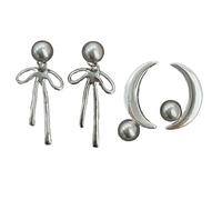 Lot de 2 paires de boucles d'oreilles nœud papillon en forme de goutte tendance en alliage Convient aux étudiants et aux professionnels du bureau Nœud papillon exquis