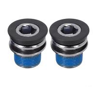 Lot de 2 paires de boulons M15 pour bras de manivelle de vélo pour essieu ISIS - Vis en acier électro-argenté compatibles avec arbre central Bosch eBike ES25 - Filetage 15 mm - Longueur 22 mm - Noir
