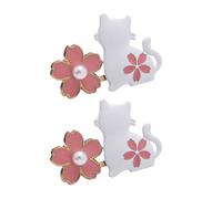 Lot de 2 paires de boutons pour jeans, fleurs, chats, boucles de taille pour jeans, robes et jeans - Pas de couture nécessaire