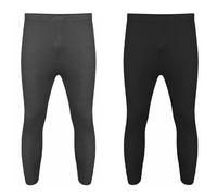 Lot de 2 paires de caleçons longs thermiques pour homme - Tissu doux et extensible - Sous-vêtement chaud - Couche de base d'hiver légère - Taille S à 6XL, noir/gris, 5XL