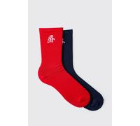 Lot de 2 paires de chaussettes à broderie BM homme - multicolore - ONE SIZE, multicolore