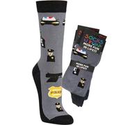 Lot de 2 paires de chaussettes amusantes comme idée cadeau ou à porter soi-même pour adolescents, femmes et hommes, « Police », 36-41