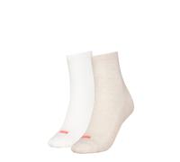 PUMA Coton recyclé avec Logo en Forme de cœur Chaussettes, Oatmeal/White/Peach, 39-42 (Lot de 2) Femmes
