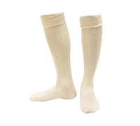 Lot de 2 paires de chaussettes bavaroises pour homme - Mélange de laine crème - Chaussettes pour kilt allemand - Highlander écossais Oktoberfest St Andrews Day Burns Night Footwear - Accessoire de