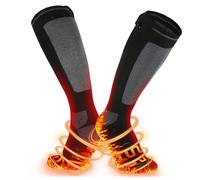 Lot de 2 paires de chaussettes chauffantes pour homme et femme - La solution aux orteils froids en 2025-5 V 6000 mAh - Chaussettes chauffantes rechargeables pour le ski, le camping, la randonnée