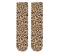 Lot de 2 paires de chaussettes chic à imprimé léopard pour femme - Motif animal 80D - Chaussettes mi-longues avec finition élégante en soie douce - Bas tendance imprimé léopard et serpent, a, Taille