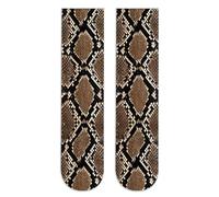 Lot de 2 paires de chaussettes chic à imprimé léopard pour femme - Motif animal 80D - Chaussettes mi-longues avec finition élégante en soie douce - Bas tendance imprimé léopard et serpent, C, Taille