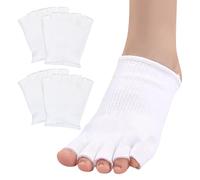 Lot de 2 paires de chaussettes de compression doublées de gel pour séparer les orteils - Alignement des orteils hydratants - Soulage la douleur du pied, la métatarsalgie des orteils qui se chevauchent