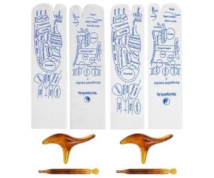 Lot de 2 paires de chaussettes de réflexologie avec outils, chaussettes de massage acupoint, outil d'acupression, kit de thérapie des pieds pour homme et femme