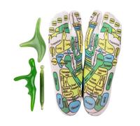 Lot de 2 paires de chaussettes de réflexologie avec outils - Chaussettes de réflexologie plantaire avec 3 appareils de massage, 2 paires de chaussettes de réflexologie pour débutants, hommes et femmes