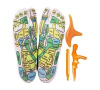 Lot de 2 paires de chaussettes de réflexologie avec outils pour femmes, points de pression du pied avec 3 masseurs, chaussettes de réflexologie plantaire, chaussettes à points de pression, pour