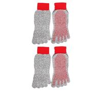 Lot de 2 paires de chaussettes de sport flexibles à cinq orteils, design anti-transpirant, pieds nus améliorant la stabilité pour les longues promenades, le camping, les sports antidérapants, Rouge, M