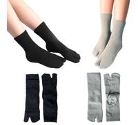 Lot de 2 paires de chaussettes d'hiver chaudes Tabi | Design élastique à deux orteils pour tongs | Chaussettes confortables en coton pelucheux pour homme et femme | Chaussettes japonaises en V, N°2,