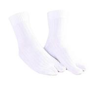 Lot De 2 Paires De Chaussettes En Coton A 2 Orteils, Chaussettes Tabi A Rayures, Correcteur D'hallux Valgus, Blanches