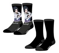 Lot de 2 Paires de Chaussettes Garçon en Coton Ninja Naru Classic Shōnen Manga (31-34, Sasuke)