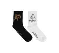 Lot de 2 paires de chaussettes Harry Potter pour homme - Noir et blanc