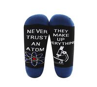 Lot de 2 paires de chaussettes humoristiques pour amateurs de science Inscription Never Trust An Atom - - Large