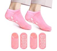 Lot de 2 paires de chaussettes hydratantes en silicone pour femme - 25,4 cm - Extra large - Pour pieds secs et craquelés - Bloquent l'humidité - Ne pas marcher pendant l'utilisation