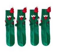 Lot de 2 paires de chaussettes magnétiques, chaussettes de Noël main dans la main, chaussettes d'amitié unisexes avec bras magnétiques, chaussettes d'amitié amusantes pour homme et femme