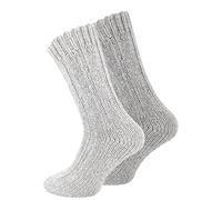 Lot de 2 paires de chaussettes norvégiennes (Chaussettes de laine), tricoter des chaussettes. Pour les hommes et les femmes. - 39-42 - Gris