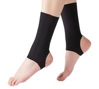 Lot de 2 paires de chevillères pour course à pied, basket-ball, randonnée - Support de compression pour entorses et douleurs de la cheville (noir, taille L)