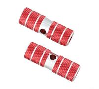 Lot de 2 paires de chevilles de vélo en alliage d'aluminium pour VTT et cyclisme - Pédales de cascade de 70 mm avec rainure antidérapante, s'adaptent aux essieux avant et arrière, rouge