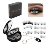 Lot de 2 paires de cils magnétiques avec applicateur, pas de colle nécessaire, faux cils sans eyeliner, aspect naturel, durable, facile à porter et à enlever, 2 styles