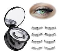 Lot de 2 paires de cils magnétiques réutilisables avec applicateur - Aspect naturel - Facile à porter et à enlever