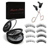 Lot de 2 paires de cils magnétiques réutilisables avec applicateur, aspect naturel, pas de colle/eyeliner nécessaire, 2 styles, faciles à porter et à enlever, confort tout au long de la journée