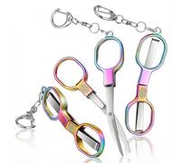 Lot de 2 paires de ciseaux pliants en acier inoxydable de sécurité pour voyage, petite taille, compact et pliable pour infirmière, couture, artisanat, bureau et voyage