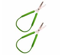 Lot de 2 paires de ciseaux pour enfants, design adaptatif vert L, ciseaux à prise en main colorée, support droit et gauche pour la coupe de tissu, la couture, les projets de bricolage préscolaire