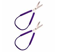 Lot de 2 paires de ciseaux pour enfants, taille L, violet adaptatif, ciseaux à prise en main colorée, support droit et gauche pour la coupe de tissu, la couture, les projets de bricolage préscolaire