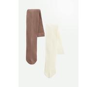 Lot de 2 paires de collants enfant matcha marron 15/18