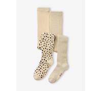 Lot de 2 paires de collants fille assortis 23/26