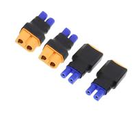 Lot de 2 paires de connecteurs EC2 vers XT60 mâle femelle pour drone RC FPV de voiture Lipo NiMH chargeur de batterie ESC