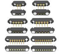 Lot de 2 paires de connecteurs magnétiques à broche Pogo 2/3/4/5/7/8P 2 A mâle + femelle 2,54/2,5 mm trous traversants Connecteurs à ressort Prise d'alimentation CC Connecteur de sonde de charge