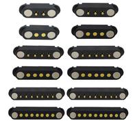 Lot de 2 paires de connecteurs magnétiques Pogo Pin 2/3/4/5P 2 A Mâle + Femelle 2,54/2,5 mm Trous traversants Connecteurs à ressort Prise d'alimentation CC Connecteur de sonde de charge d'alimentation