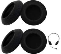 Lot de 2 paires de coussinets de rechange pour casque Logitech H330 H340 H390 H600 H609 H760 - En mousse respirante - Isolation acoustique efficace - Noir - 5 cm