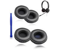 Lot de 2 paires de coussinets de rechange, pour Jabra Evolve 20, en cuir protéiné de qualité supérieure, en mousse à mémoire de forme, doux et confortables, pièces de rechange pour casque, noires