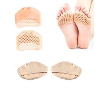 Lot de 2 paires de coussinets de semelle intérieure pour soulager la douleur des pieds avec coussinets d'avant-pied peuvent être utilisés pour les oignons (1 coton, 1 silicone)